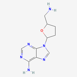 molecular formula C10H14N6O B12274502 9H-Purin-6-amine, 9-[(2R,5S)-5-(aminomethyl)tetrahydro-2-furanyl]- 