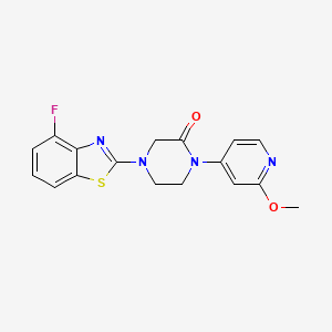 molecular formula C17H15FN4O2S B12274529 4-(4-Fluoro-1,3-benzothiazol-2-yl)-1-(2-methoxypyridin-4-yl)piperazin-2-one 