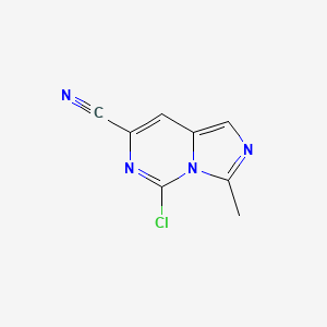 molecular formula C8H5ClN4 B12274560 5-Chloro-3-methyl-imidazo[1,5-c]pyrimidine-7-carbonitrile 