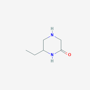 molecular formula C6H12N2O B12274575 2-Piperazinone, 6-ethyl-, (6S)-(6S)-6-ethylpiperazin-2-one 