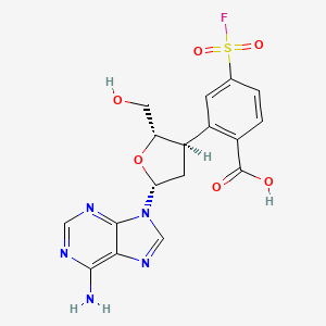 molecular formula C17H16FN5O6S B1227458 2',5'-Dideoxyadenosine 3'-(4-(fluorosulfonyl)benzoate) CAS No. 121878-15-7