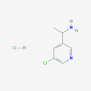 molecular formula C7H10Cl2N2 B12274594 1-(5-Chloropyridin-3-yl)ethanamine;hydrochloride 