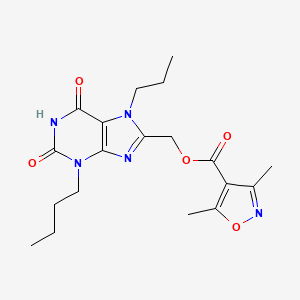 3,5-Dimethyl-4-isoxazolecarboxylic acid (3-butyl-2,6-dioxo-7-propyl-8-purinyl)methyl ester