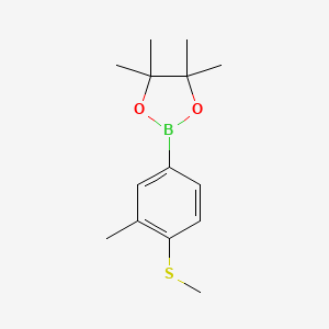 molecular formula C14H21BO2S B12274683 3-Methyl-4-(methylthio)phenylboronic acid pinacol ester 