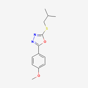 molecular formula C13H16N2O2S B1227471 2-(4-Methoxyphenyl)-5-(2-methylpropylthio)-1,3,4-oxadiazole 