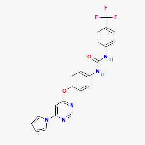 1-(4-{[6-(1H-pyrrol-1-yl)pyrimidin-4-yl]oxy}phenyl)-3-[4-(trifluoromethyl)phenyl]urea