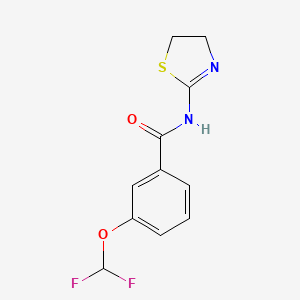 molecular formula C11H10F2N2O2S B1227474 3-(difluoromethoxy)-N-(4,5-dihydrothiazol-2-yl)benzamide 