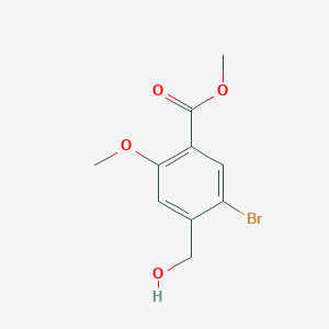 molecular formula C10H11BrO4 B12274771 5-Bromo-4-hydroxymethyl-2-methoxy-benzoic acid methyl ester CAS No. 1075281-20-7