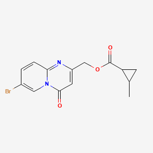 molecular formula C14H13BrN2O3 B1227480 2-甲基-1-环丙烷甲酸（7-溴-4-氧代-2-吡啶并[1,2-a]嘧啶基）甲酯 