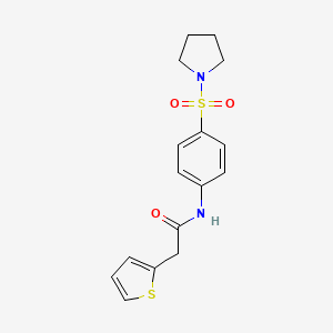 molecular formula C16H18N2O3S2 B1227481 N-[4-(1-吡咯烷基磺酰基)苯基]-2-噻吩-2-基乙酰胺 