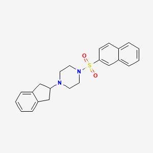 molecular formula C23H24N2O2S B1227482 1-(2,3-dihydro-1H-inden-2-yl)-4-(2-naphthalenylsulfonyl)piperazine 
