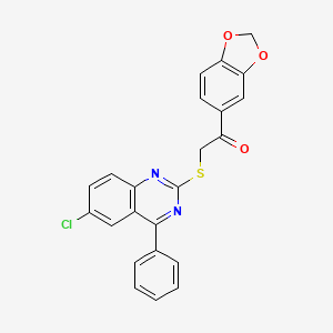 1-(1,3-Benzodioxol-5-yl)-2-[(6-chloro-4-phenylquinazolin-2-yl)sulfanyl]ethanone