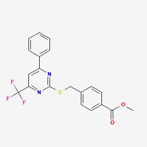 Methyl 4-({[4-phenyl-6-(trifluoromethyl)pyrimidin-2-yl]sulfanyl}methyl)benzoate