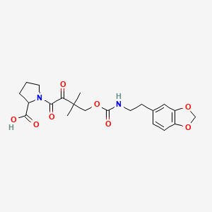 1-[4-[2-(1,3-Benzodioxol-5-yl)ethylcarbamoyloxy]-3,3-dimethyl-2-oxobutanoyl]pyrrolidine-2-carboxylic acid