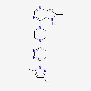 3-(3,5-dimethyl-1H-pyrazol-1-yl)-6-(4-{6-methyl-5H-pyrrolo[3,2-d]pyrimidin-4-yl}piperazin-1-yl)pyridazine