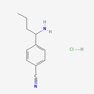 molecular formula C11H15ClN2 B12274963 4-(1-Aminobutyl)benzonitrile;hydrochloride 