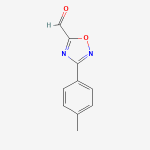 molecular formula C10H8N2O2 B12274999 3-p-Tolyl-1,2,4-oxadiazole-5-carboxaldehyde 