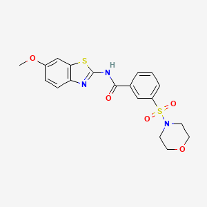 molecular formula C19H19N3O5S2 B1227502 N-(6-甲氧基-1,3-苯并噻唑-2-基)-3-(4-吗啉基磺酰)苯甲酰胺 