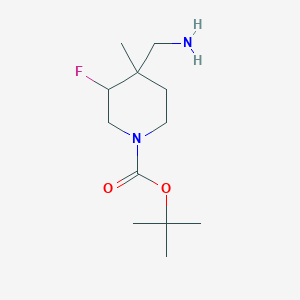 molecular formula C12H23FN2O2 B12275055 Tert-butyl 4-(aminomethyl)-3-fluoro-4-methylpiperidine-1-carboxylate 