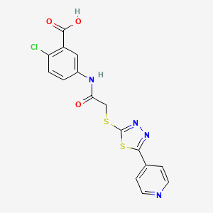 molecular formula C16H11ClN4O3S2 B1227511 2-氯-5-[[1-氧代-2-[(5-吡啶-4-基-1,3,4-噻二唑-2-基)硫代]乙基]氨基]苯甲酸 