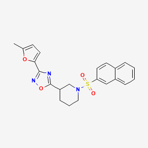 molecular formula C22H21N3O4S B1227512 3-(5-Methyl-2-furanyl)-5-[1-(2-naphthalenylsulfonyl)-3-piperidinyl]-1,2,4-oxadiazole 
