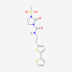 molecular formula C15H17N3O4S3 B12275127 N-(2-{[2,2'-bithiophene]-5-yl}ethyl)-3-methanesulfonyl-2-oxoimidazolidine-1-carboxamide 