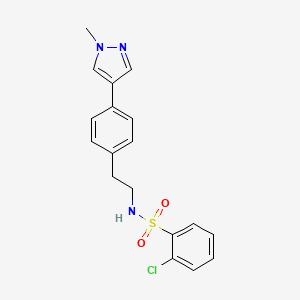 molecular formula C18H18ClN3O2S B12275158 2-chloro-N-{2-[4-(1-methyl-1H-pyrazol-4-yl)phenyl]ethyl}benzene-1-sulfonamide 