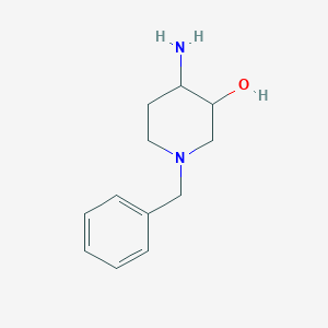 molecular formula C12H18N2O B12275160 (3R,4R)-4-Amino-1-benzyl-piperidin-3-ol 