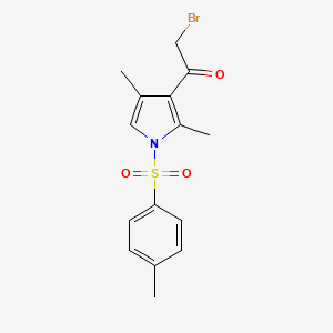 molecular formula C15H16BrNO3S B12275165 Ethanone, 2-bromo-1-[2,4-dimethyl-1-[(4-methylphenyl)sulfonyl]-1H-pyrrol-3-yl]- CAS No. 885518-13-8