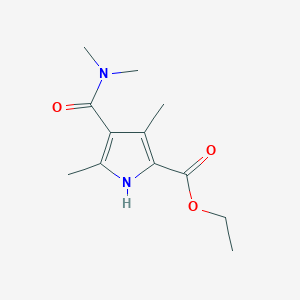 molecular formula C12H18N2O3 B1227517 4-[dimethylamino(oxo)methyl]-3,5-dimethyl-1H-pyrrole-2-carboxylic acid ethyl ester 