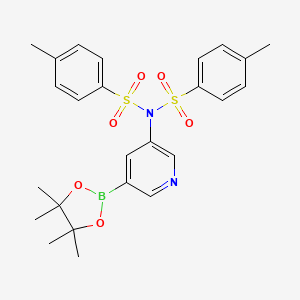 molecular formula C25H29BN2O6S2 B12275183 4-Methyl-n-(5-(4,4,5,5-tetramethyl-1,3,2-dioxaborolan-2-yl)pyridin-3-yl)-n-tosylbenzenesulfonamide 