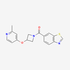 molecular formula C17H15N3O2S B12275196 6-{3-[(2-Methylpyridin-4-yl)oxy]azetidine-1-carbonyl}-1,3-benzothiazole 