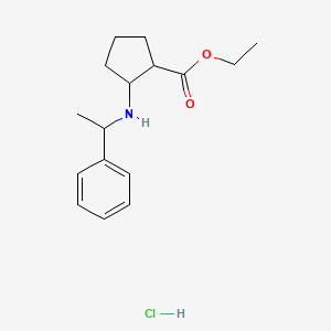 (1R,2R)-Ethyl 2-(((R)-1-phenylethyl)amino)cyclopentanecarboxylate hydrochloride