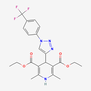 3,5-diethyl 2,6-dimethyl-4-{1-[4-(trifluoromethyl)phenyl]-1H-1,2,3-triazol-4-yl}-1,4-dihydropyridine-3,5-dicarboxylate