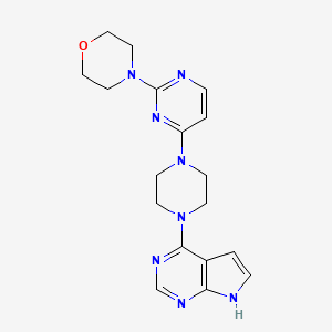 4-[4-(4-{7H-pyrrolo[2,3-d]pyrimidin-4-yl}piperazin-1-yl)pyrimidin-2-yl]morpholine