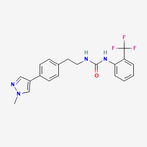 molecular formula C20H19F3N4O B12275222 1-{2-[4-(1-methyl-1H-pyrazol-4-yl)phenyl]ethyl}-3-[2-(trifluoromethyl)phenyl]urea 