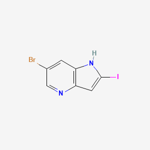 molecular formula C7H4BrIN2 B12275239 6-bromo-2-iodo-1H-pyrrolo[3,2-b]pyridine 