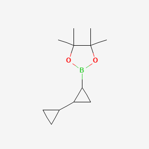 molecular formula C12H21BO2 B12275247 Racemic, Trans-1-Cyclopropyl-cyclopropyl-2-boronic acid pinacol ester 