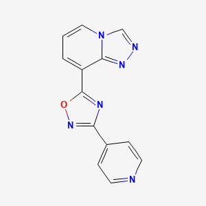 molecular formula C13H8N6O B12275249 4-(5-{[1,2,4]Triazolo[4,3-a]pyridin-8-yl}-1,2,4-oxadiazol-3-yl)pyridine 