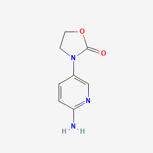 molecular formula C8H9N3O2 B12275265 2-Oxazolidinone, 3-(6-amino-3-pyridinyl)- 