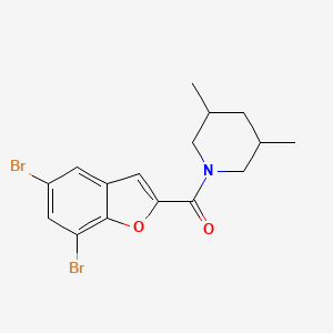 molecular formula C16H17Br2NO2 B1227530 (5,7-Dibromo-2-benzofuranyl)-(3,5-dimethyl-1-piperidinyl)methanone 