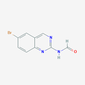 molecular formula C9H6BrN3O B12275302 N-(6-bromoquinazolin-2-yl)formamide 