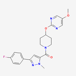 2-({1-[3-(4-fluorophenyl)-1-methyl-1H-pyrazole-5-carbonyl]piperidin-4-yl}oxy)-5-methoxypyrimidine