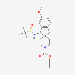 molecular formula C23H36N2O4S B12275345 (1S)-1'-Boc-1-[[(R)-tert-butylsulfinyl]amino]-6-methoxy-spiro[indane-2,4'-piperidine] 