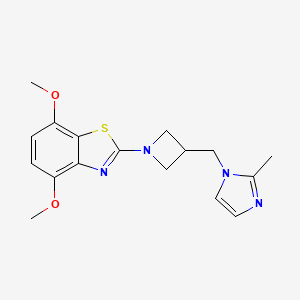 molecular formula C17H20N4O2S B12275346 4,7-dimethoxy-2-{3-[(2-methyl-1H-imidazol-1-yl)methyl]azetidin-1-yl}-1,3-benzothiazole 