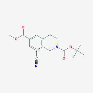 molecular formula C17H20N2O4 B12275348 8-Cyano-3,4-dihydro-1H-isoquinoline-2,6-dicarboxylicacid2-tert-butylester6-methylester 