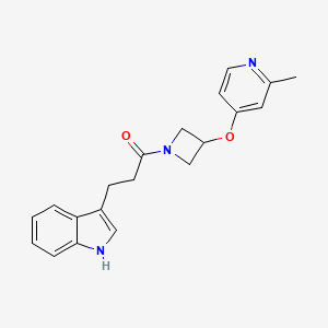 molecular formula C20H21N3O2 B12275349 3-(1H-indol-3-yl)-1-{3-[(2-methylpyridin-4-yl)oxy]azetidin-1-yl}propan-1-one 