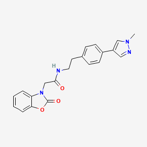 N-{2-[4-(1-methyl-1H-pyrazol-4-yl)phenyl]ethyl}-2-(2-oxo-2,3-dihydro-1,3-benzoxazol-3-yl)acetamide