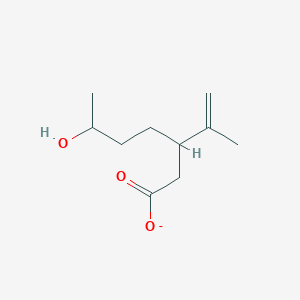 molecular formula C10H17O3- B1227537 6-Hydroxy-3-isopropenylheptanoate 