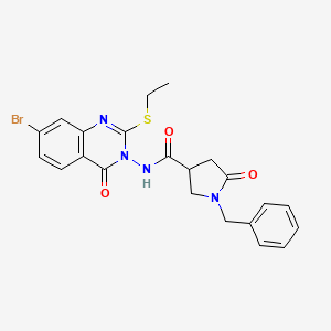 1-benzyl-N-[7-bromo-2-(ethylsulfanyl)-4-oxo-3,4-dihydroquinazolin-3-yl]-5-oxopyrrolidine-3-carboxamide